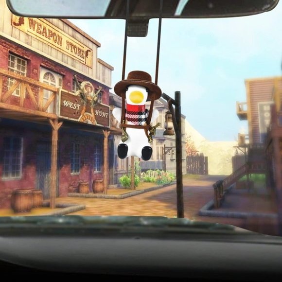 2Pcs Swinging Cute Car Ornament Duck, Car Mirror Hanging Accessories - Picture 3 of 6